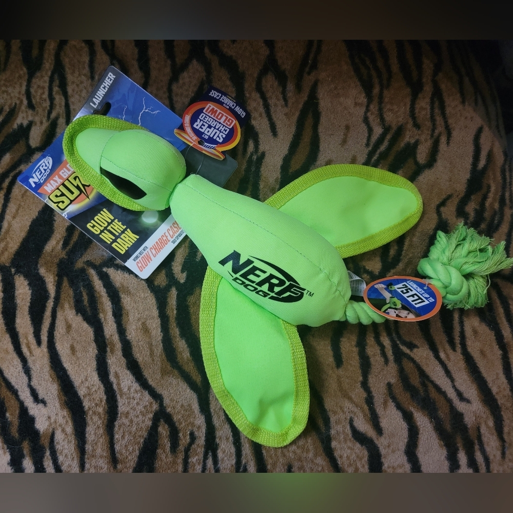 Nerf Dog Glow Duck Green Flyer Toy Ea. Large
